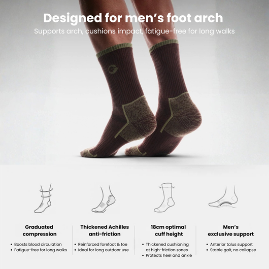 Wrap Men's Merino Wool Socks – Arch Support, Cushioned